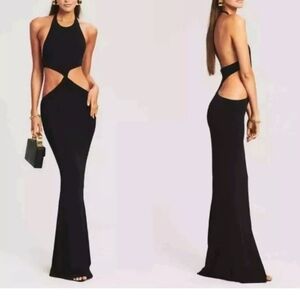 Retrofete Raven Cut Out Maxi Dress Black Women Formal Size Medium New With Tag